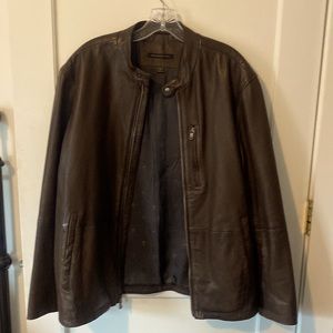 John Varvatos deep brown leather jacket - Medium size